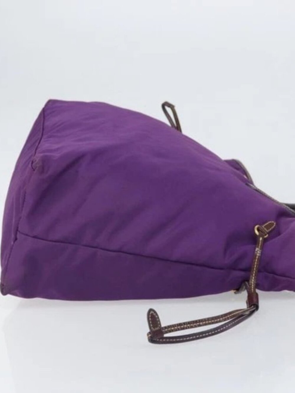 PRADA Tote Bag Nylon Purple Gold Auth 169896 - Picture 3 of 16